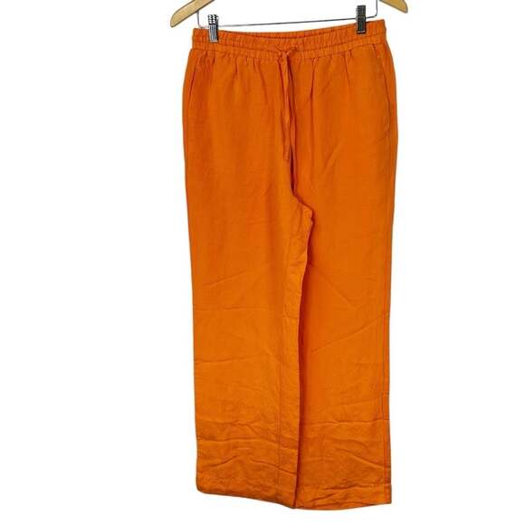 YEST Pants - YEST Orange Linen Pants Women’s Size 6 Wide Leg Beachy Vacation Vibes Boho Chic